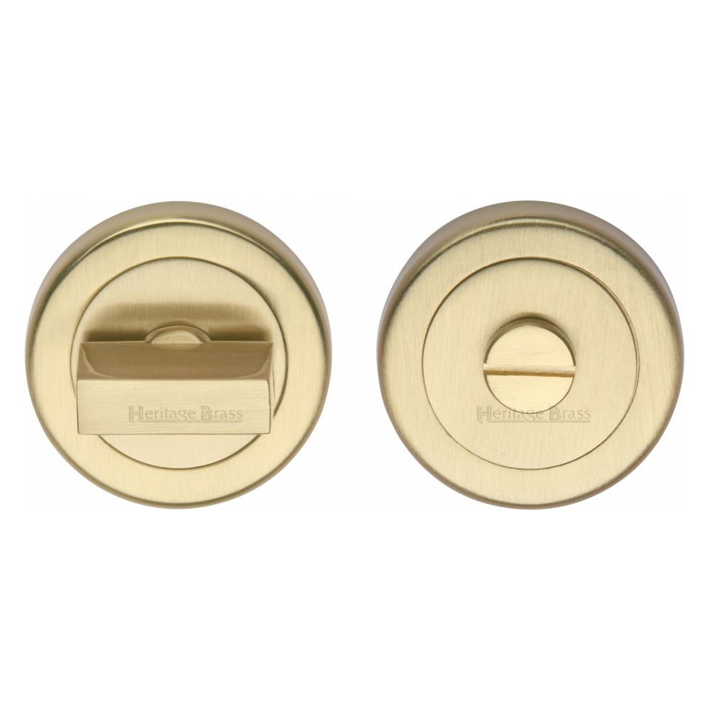 This is an image of a Heritage Brass - Thumbturn & Emergency Release Satin Brass Finish, v4035-sb that is available to order from T.H Wiggans Ironmongery in Kendal.