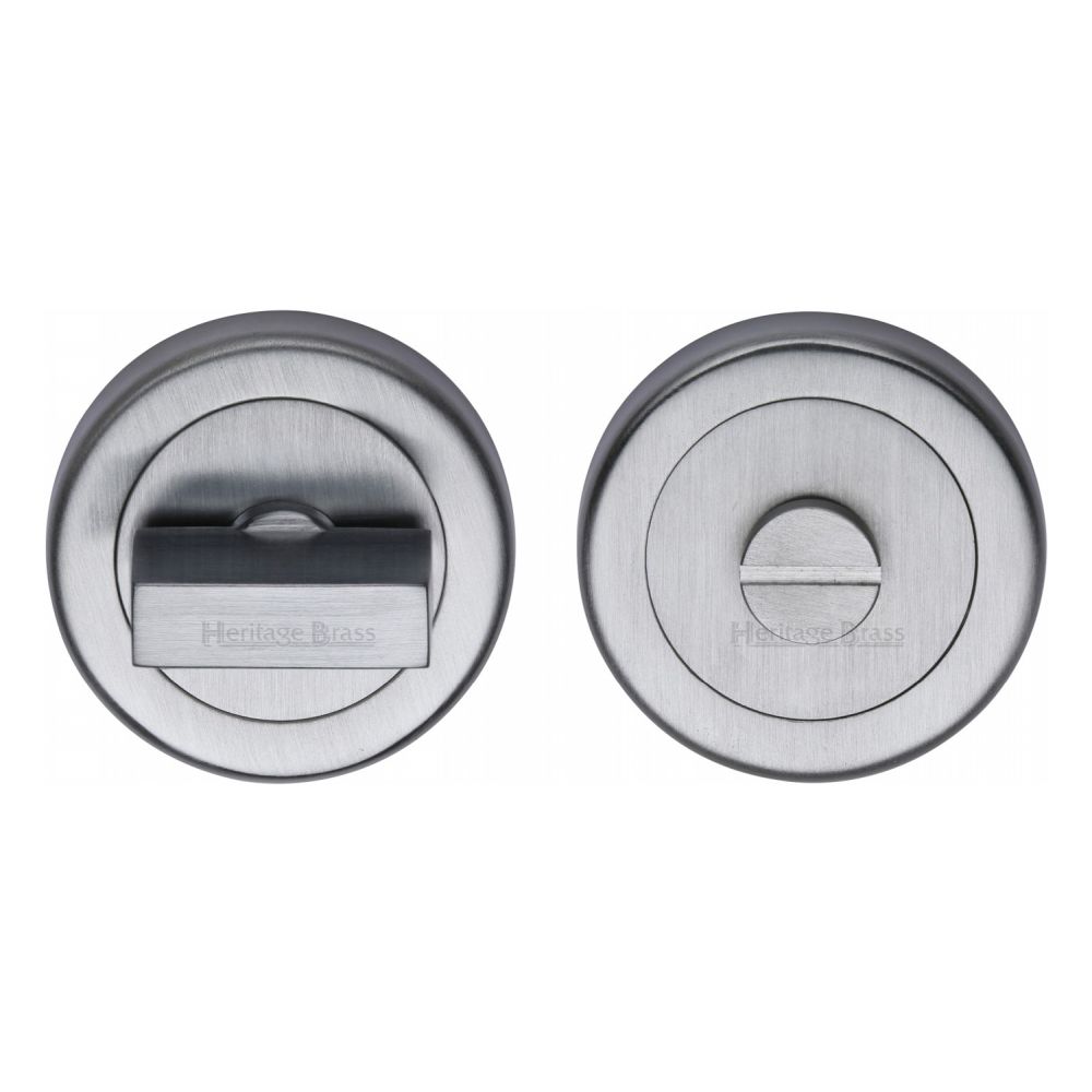 This is an image of a Heritage Brass - Thumbturn & Emergency Release Satin Chrome Finish, v4035-sc that is available to order from T.H Wiggans Ironmongery in Kendal.