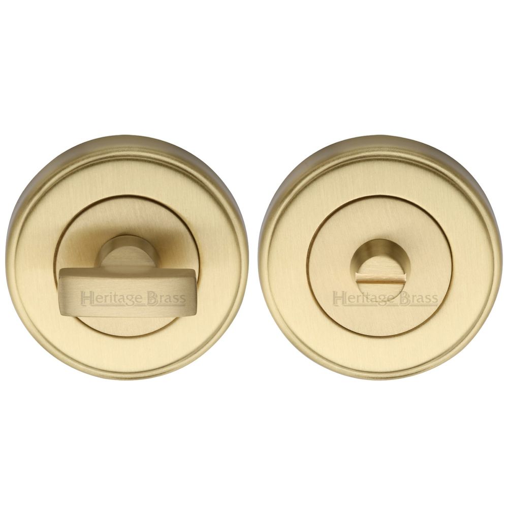 This is an image of a Heritage Brass - Thumbturn & Emergency Release Satin Brass Finish, v4040-sb that is available to order from T.H Wiggans Ironmongery in Kendal.
