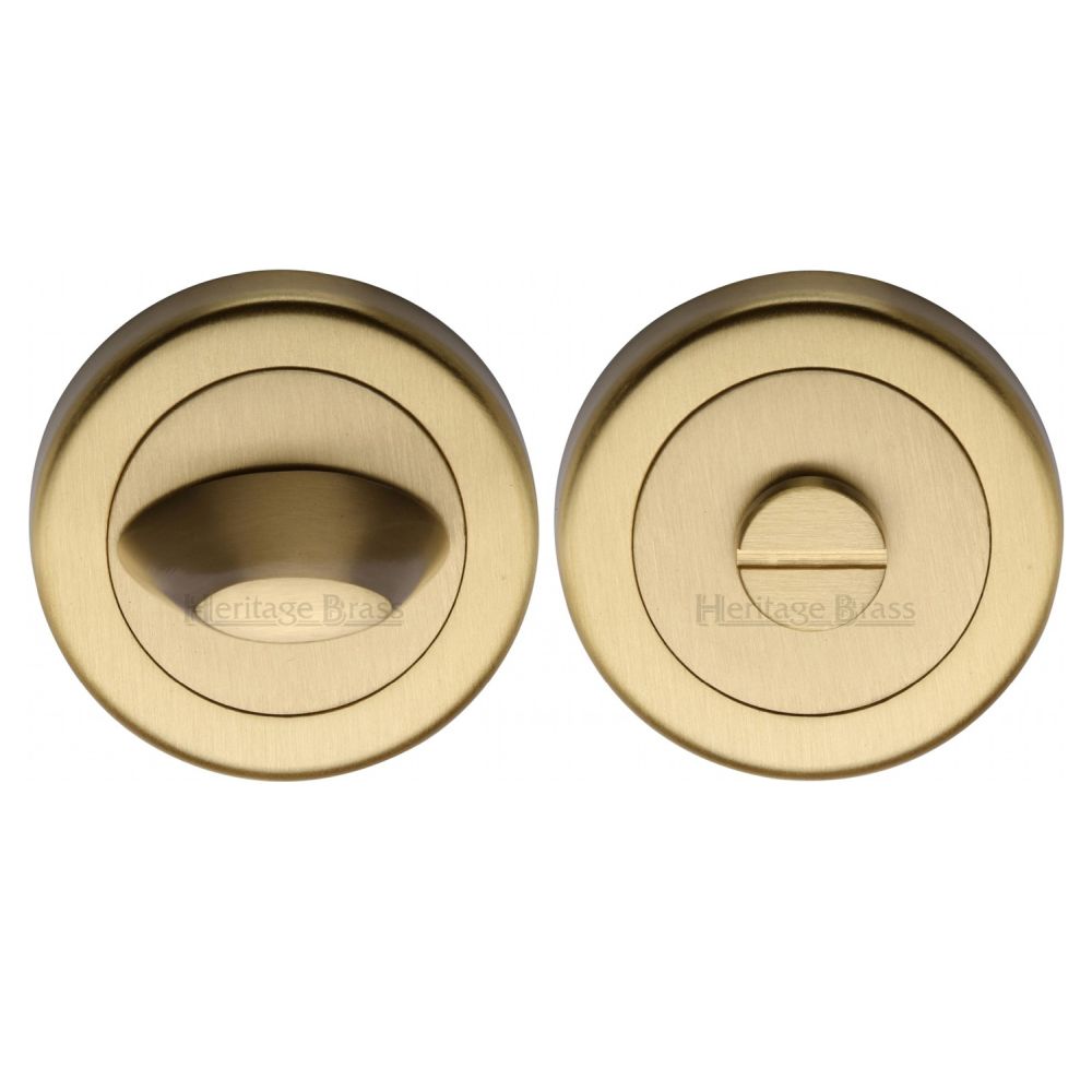 This is an image of a Heritage Brass - Thumbturn & Emergency Release Satin Brass Finish, v4043-sb that is available to order from T.H Wiggans Ironmongery in Kendal.