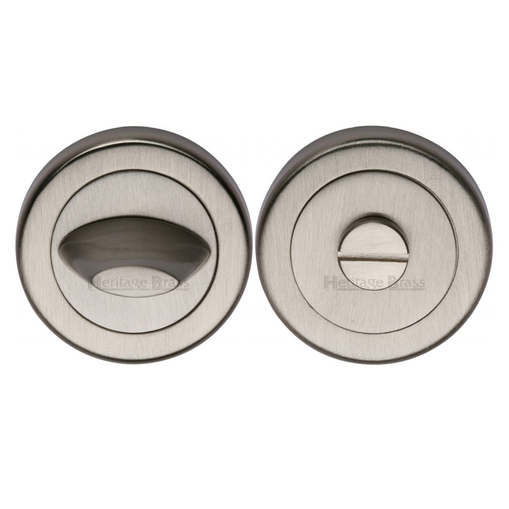 This is an image of a Heritage Brass - Thumbturn & Emergency Release Satin Nickel Finish, v4043-sn that is available to order from T.H Wiggans Ironmongery in Kendal.