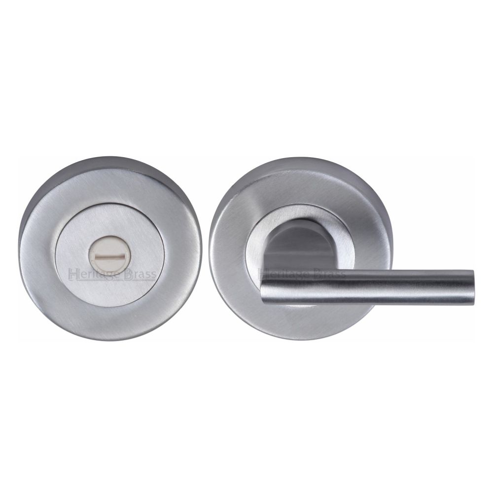 This is an image of a Heritage Brass - Thumbturn & Emergency Release Satin Chrome Finish, v4044-sc that is available to order from T.H Wiggans Ironmongery in Kendal.