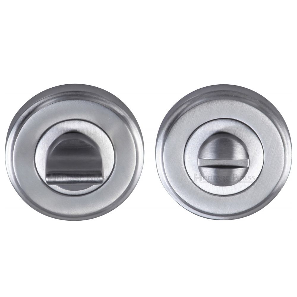 This is an image of a Heritage Brass - Thumbturn & Emergency Release Satin Chrome Finish, v4045-sc that is available to order from T.H Wiggans Ironmongery in Kendal.