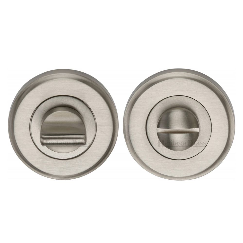 This is an image of a Heritage Brass - Thumbturn & Emergency Release Satin Nickel Finish, v4045-sn that is available to order from T.H Wiggans Ironmongery in Kendal.