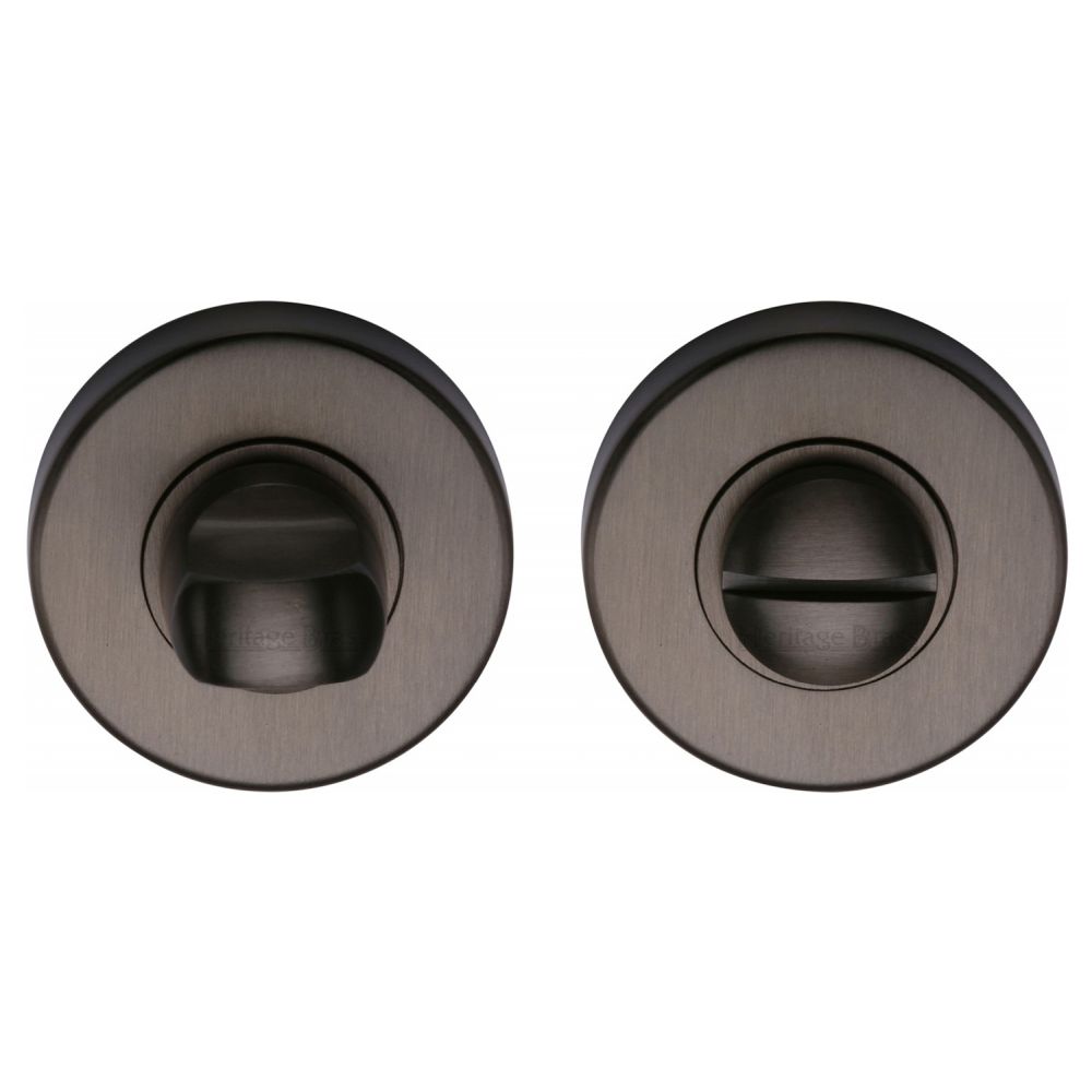 This is an image of a Heritage Brass - Thumbturn & Emergency Release Matt Bronze Finish, v4049-mb that is available to order from T.H Wiggans Ironmongery in Kendal.
