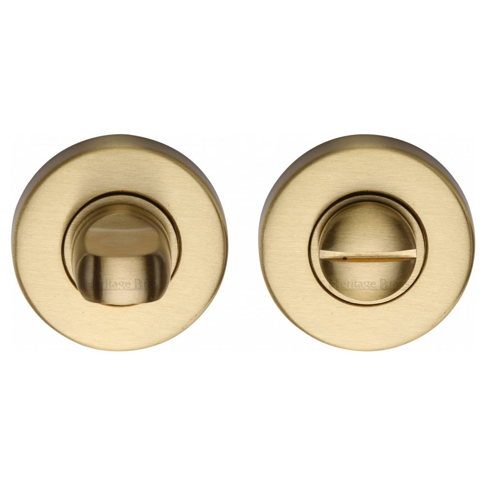 This is an image of a Heritage Brass - Thumbturn & Emergency Release Satin Brass Finish, v4049-sb that is available to order from T.H Wiggans Ironmongery in Kendal.
