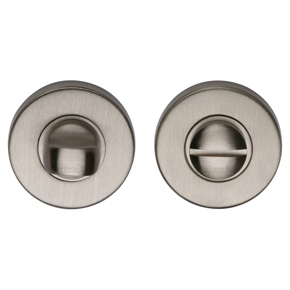 This is an image of a Heritage Brass - Thumbturn & Emergency Release Satin Nickel Finish, v4049-sn that is available to order from T.H Wiggans Ironmongery in Kendal.