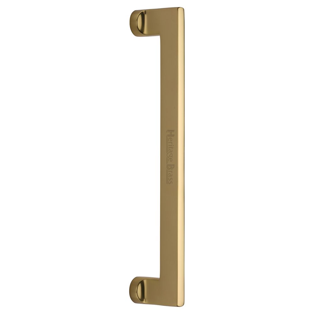 This is an image of a Heritage Brass - Door Pull Handle Apollo Design 307mm Polished Brass Finish, v4150-307-pb that is available to order from T.H Wiggans Ironmongery in Kendal.