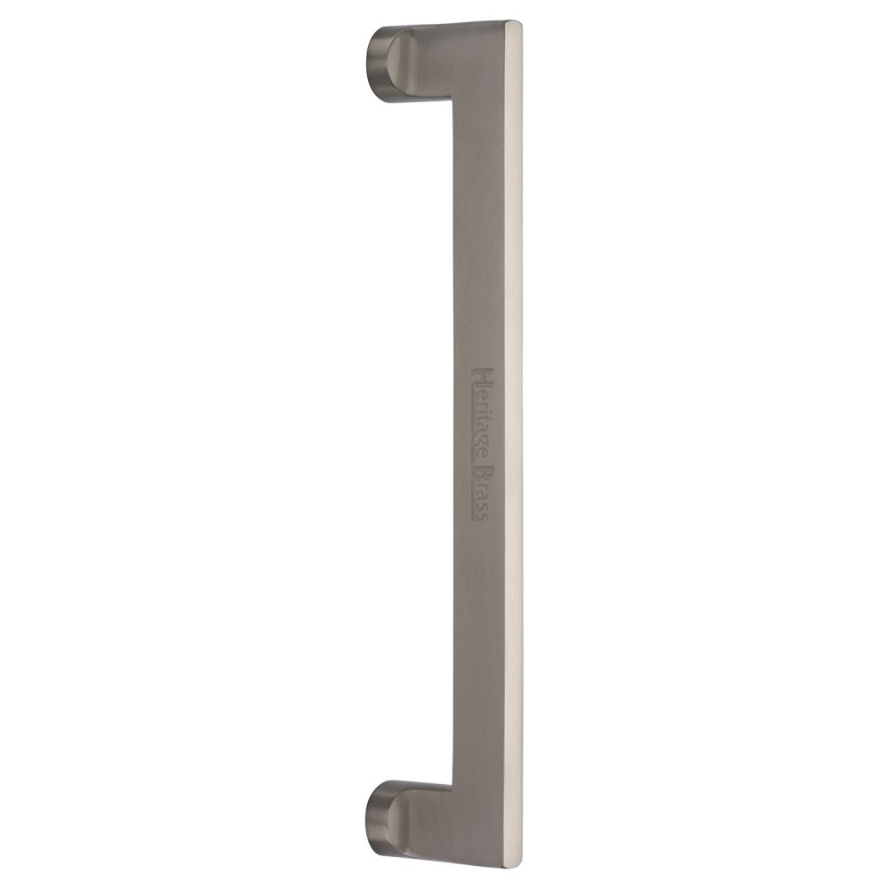 This is an image of a Heritage Brass - Door Pull Handle Apollo Design 307mm Satin Nickel Finish, v4150-307-sn that is available to order from T.H Wiggans Ironmongery in Kendal.
