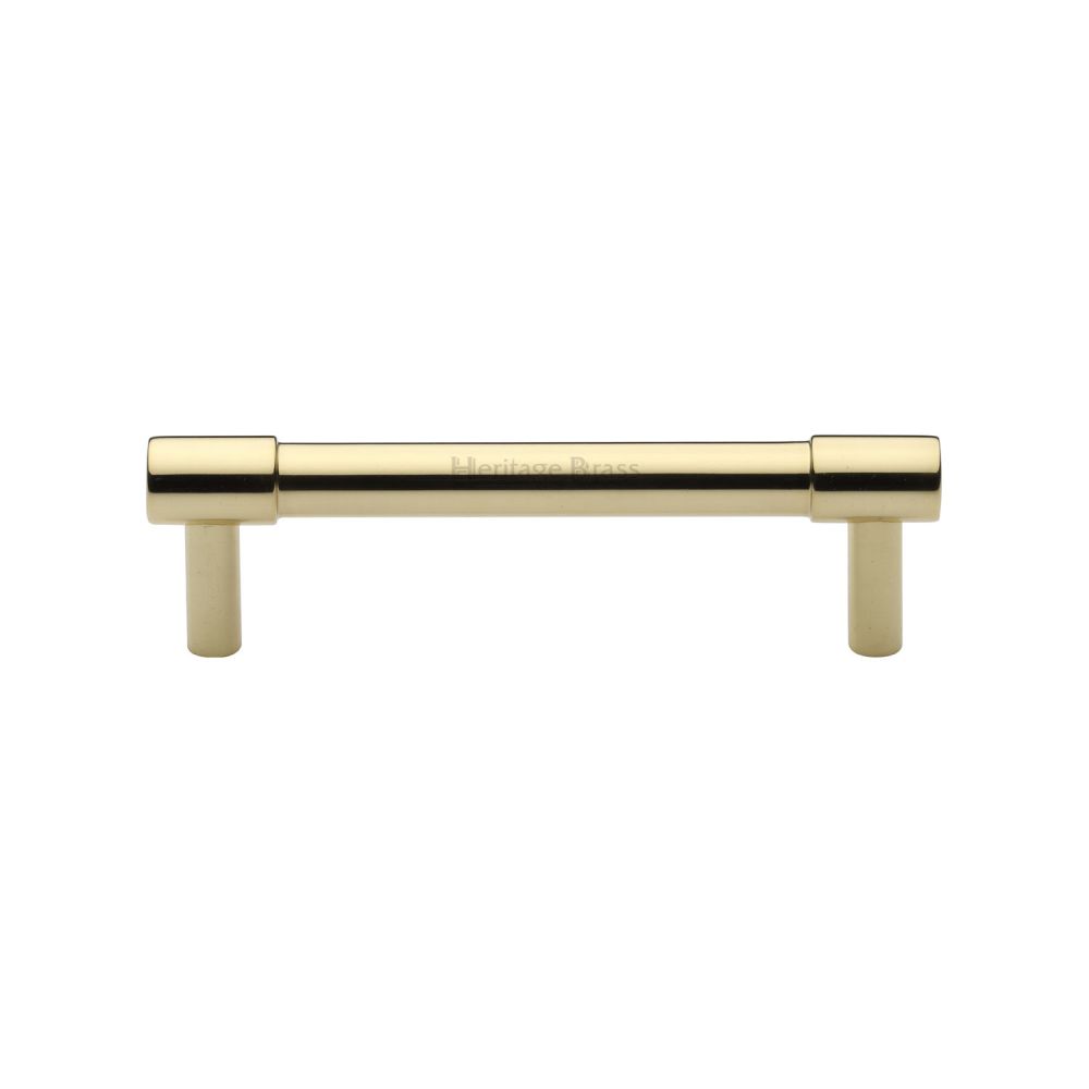 This is an image of a Heritage Brass - Cabinet Pull Phoenix Design 96mm CTC Polished Brass Finish, v4434-96-pb that is available to order from T.H Wiggans Ironmongery in Kendal.