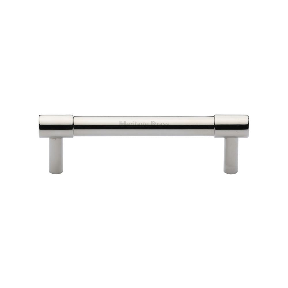 This is an image of a Heritage Brass - Cabinet Pull Phoenix Design 96mm CTC Polished Nickel Finish, v4434-96-pnf that is available to order from T.H Wiggans Ironmongery in Kendal.