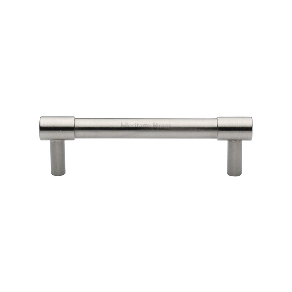 This is an image of a Heritage Brass - Cabinet Pull Phoenix Design 96mm CTC Satin Nickel Finish, v4434-96-sn that is available to order from T.H Wiggans Ironmongery in Kendal.