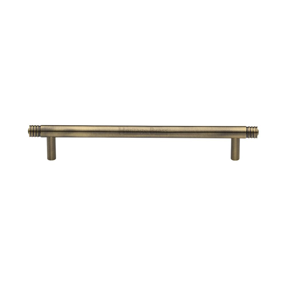 This is an image of a Heritage Brass - Cabinet Pull Contour Design 160mm CTC Antique Brass Finish, v4446-160-at that is available to order from T.H Wiggans Ironmongery in Kendal.