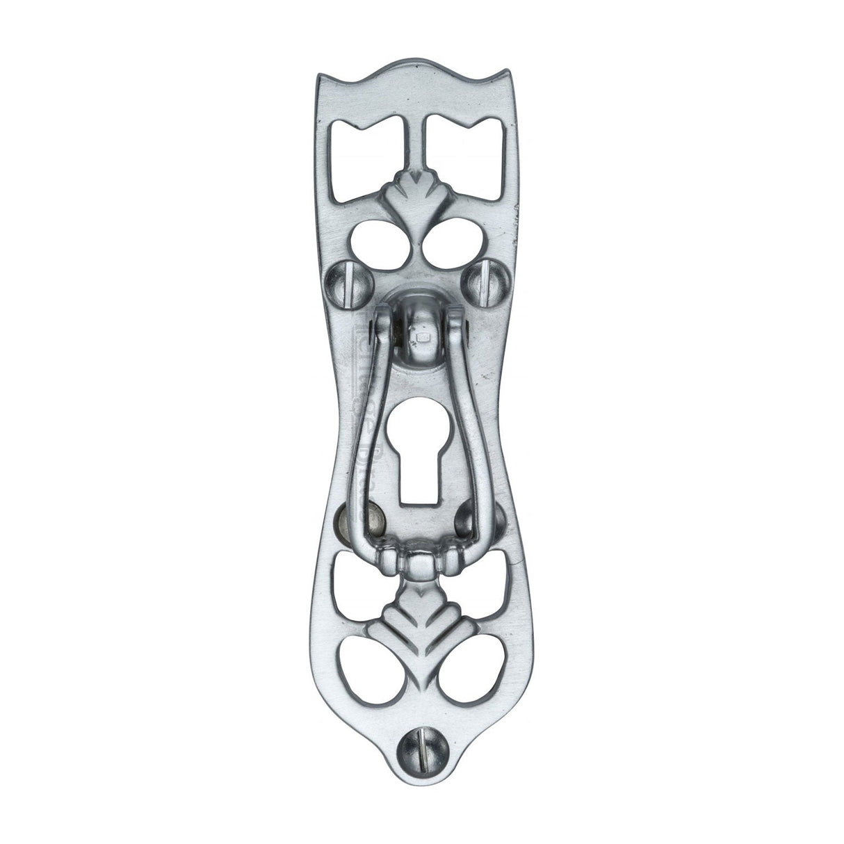 This is an image of a Heritage Brass - Cabinet Pull Ornate Design Satin Chrome Finish, v5023-sc that is available to order from T.H Wiggans Ironmongery in Kendal.