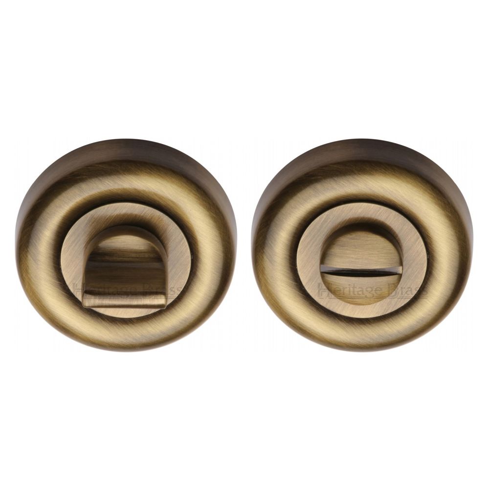 This is an image of a Heritage Brass - Thumbturn & Emergency Release Antique Brass Finish, v6720-at that is available to order from T.H Wiggans Ironmongery in Kendal.