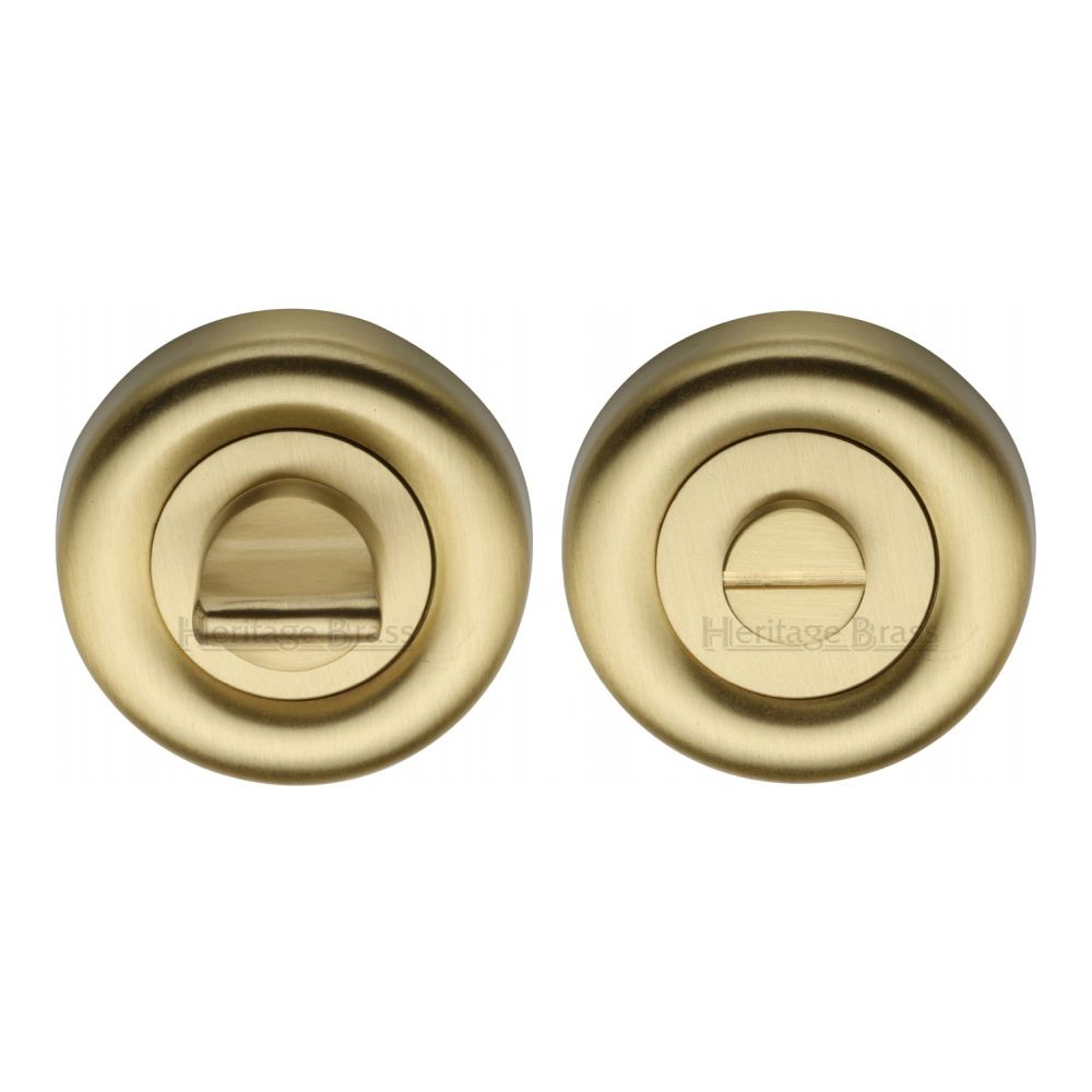 This is an image of a Heritage Brass - Thumbturn & Emergency Release Satin Brass Finish, v6720-sb that is available to order from T.H Wiggans Ironmongery in Kendal.