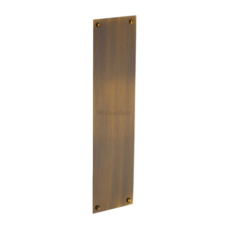 This is an image of a Heritage Brass - Fingerplate 350 x 76mm - Antique Brass Finish, v740-350-at that is available to order from T.H Wiggans Ironmongery in Kendal.