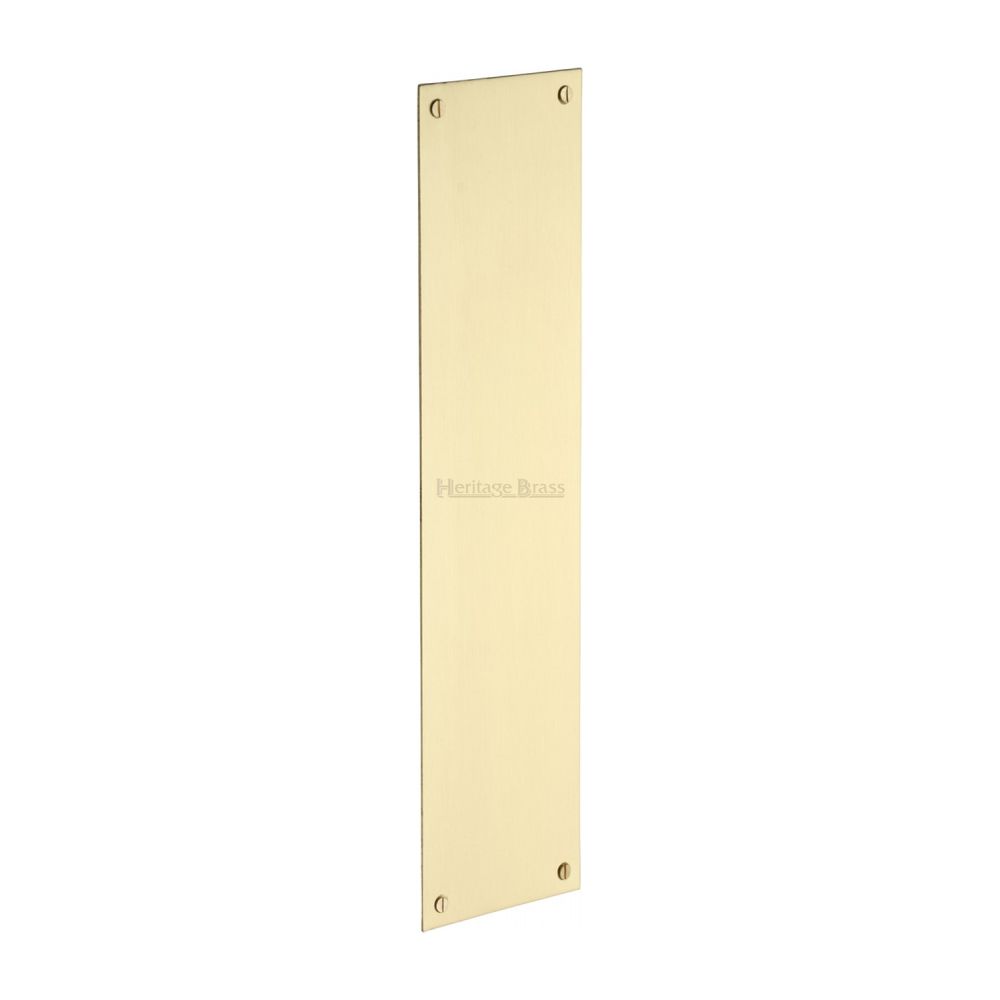 This is an image of a Heritage Brass - Fingerplate 305 x 76mm - Satin Brass Finish, v740-305-sb that is available to order from T.H Wiggans Ironmongery in Kendal.