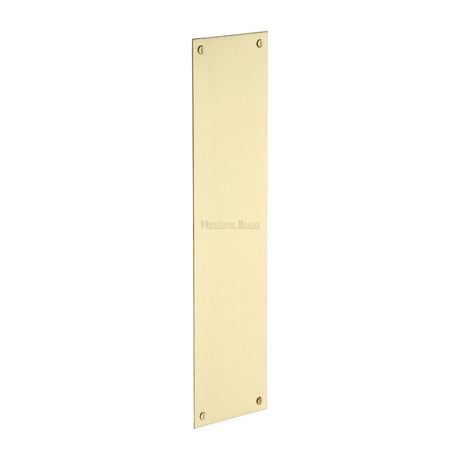 This is an image of a Heritage Brass - Fingerplate 305 x 76mm - Satin Brass Finish, v740-305-sb that is available to order from T.H Wiggans Ironmongery in Kendal.