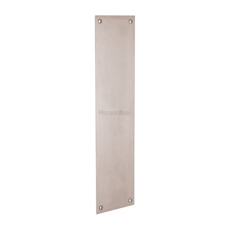 This is an image of a Heritage Brass - Fingerplate 305 x 76mm - Satin Nickel Finish, v740-305-sn that is available to order from T.H Wiggans Ironmongery in Kendal.