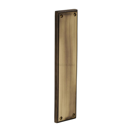 This is an image of a Heritage Brass - Fingerplate 282 x 63mm - Antique Brass Finish, v743-at that is available to order from T.H Wiggans Ironmongery in Kendal.