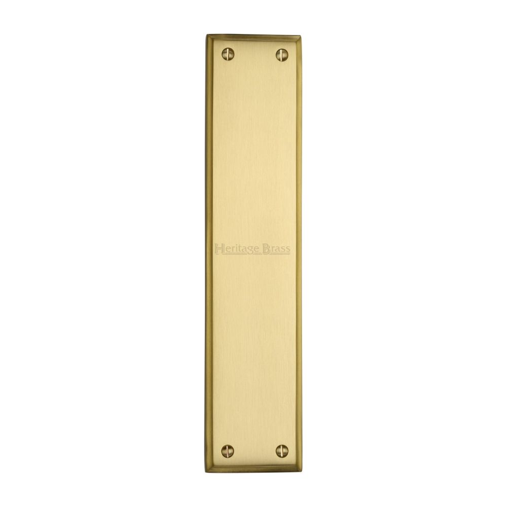 This is an image of a Heritage Brass - Fingerplate 282 x 63mm - Satin Brass Finish, v743-sb that is available to order from T.H Wiggans Ironmongery in Kendal.
