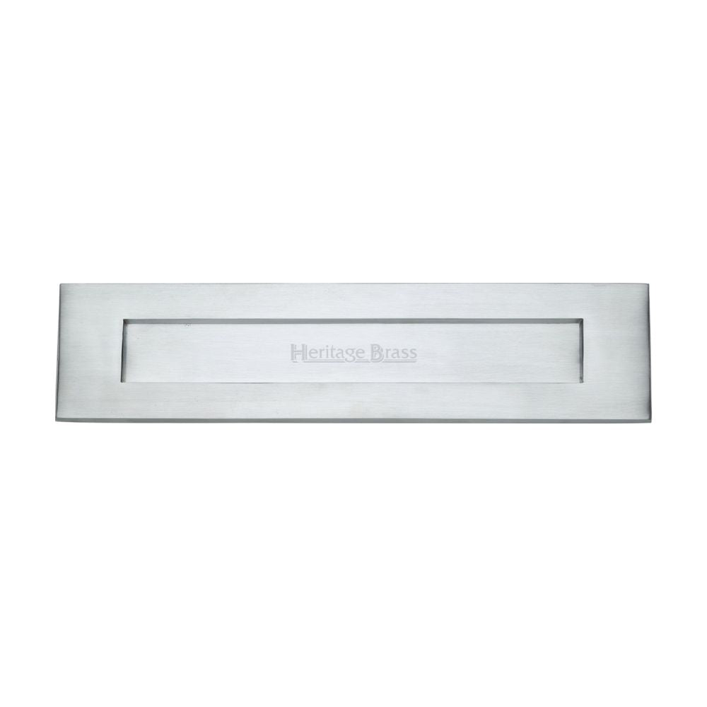 This is an image of a Heritage Brass - Letterplate 13" x 3" Satin Chrome Finish, v850-330-sc that is available to order from T.H Wiggans Ironmongery in Kendal.