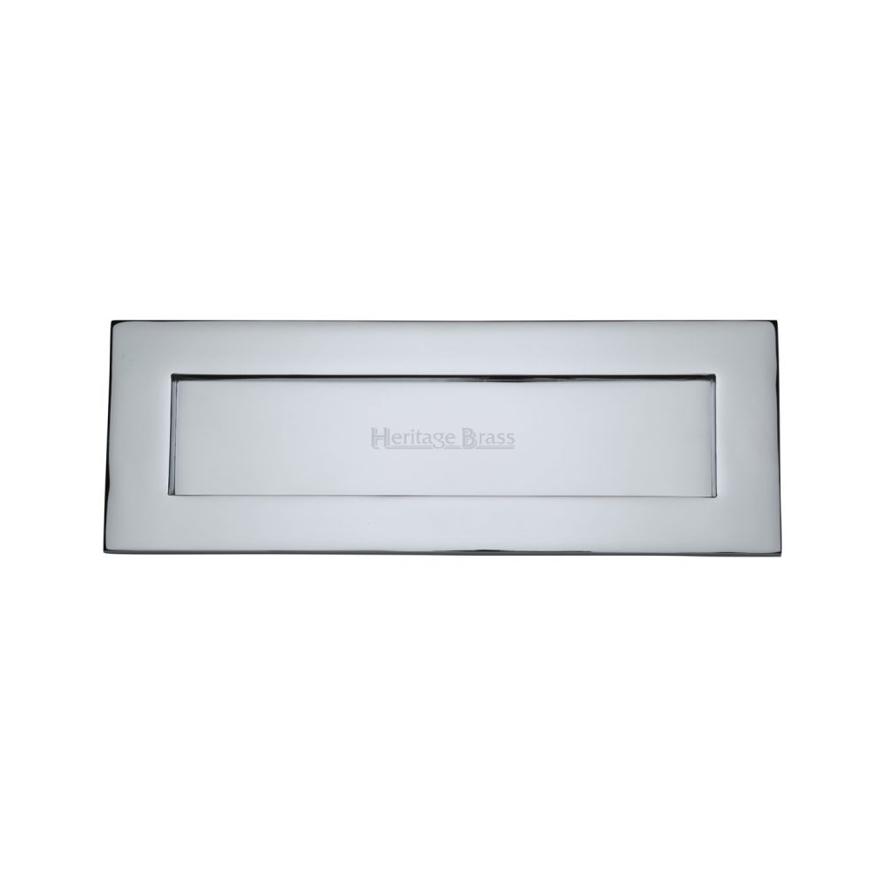 This is an image of a Heritage Brass - Letterplate 14" x 4 1/2" Polished Chrome Finish, v850-356-pc that is available to order from T.H Wiggans Ironmongery in Kendal.