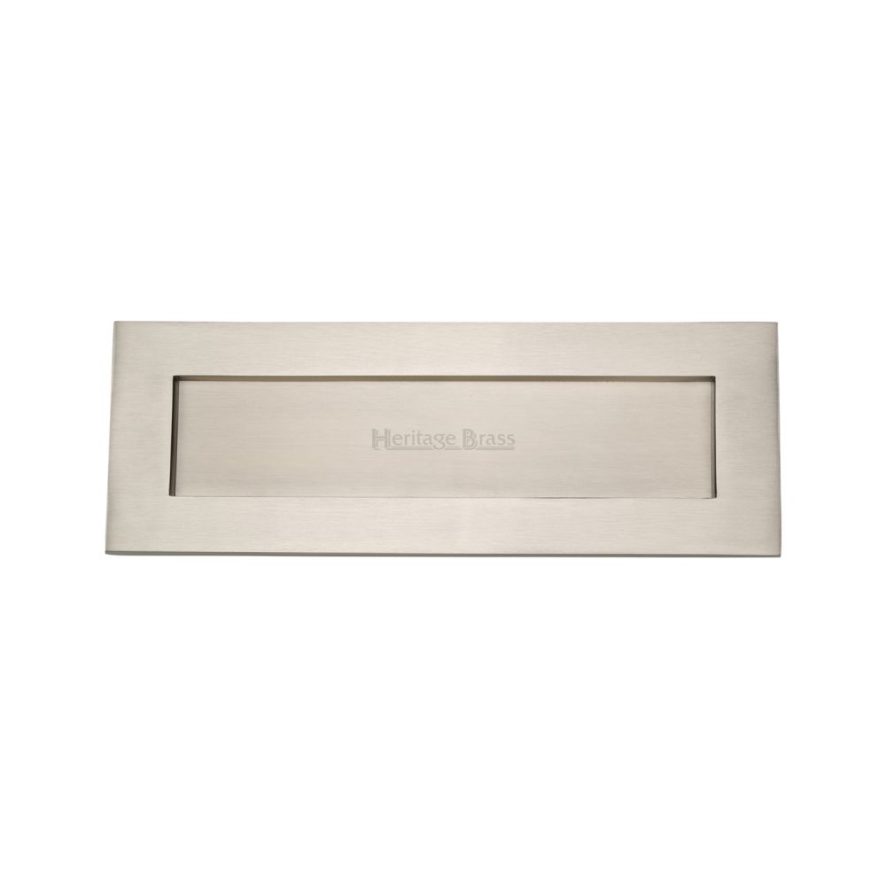 This is an image of a Heritage Brass - Letterplate 14" x 4 1/2" Satin Nickel Finish, v850-356-sn that is available to order from T.H Wiggans Ironmongery in Kendal.