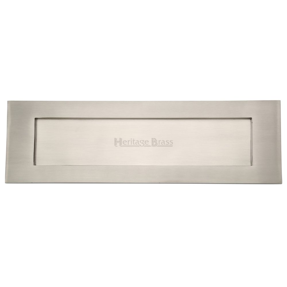 This is an image of a Heritage Brass - Letterplate 16" x 5" Satin Nickel Finish, v850-406-sn that is available to order from T.H Wiggans Ironmongery in Kendal.
