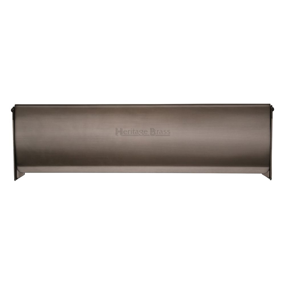 This is an image of a Heritage Brass - Interior Letterflap 11 3/4" x 3 1/2"Matt Bronze Finish, v860-299-mb that is available to order from T.H Wiggans Ironmongery in Kendal.