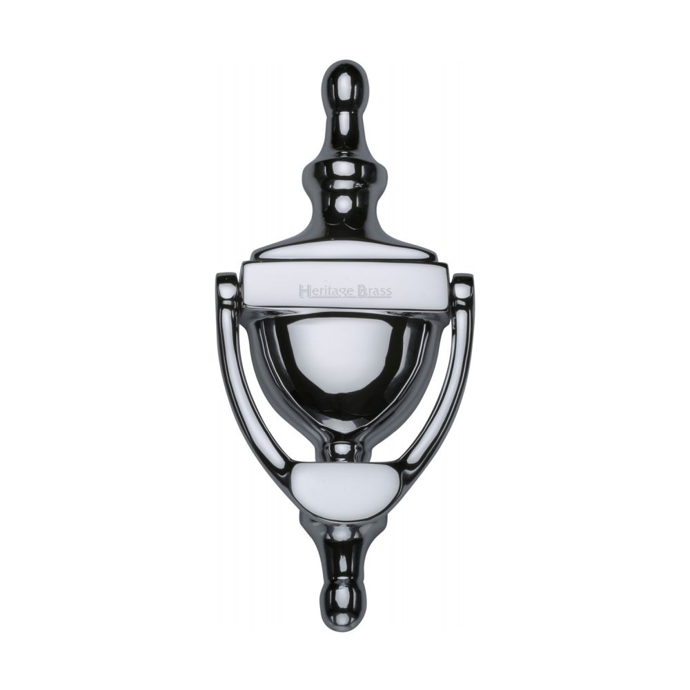 This is an image of a Heritage Brass - Urn Knocker 6" Polished Chrome Finish, v910-152-pc that is available to order from T.H Wiggans Ironmongery in Kendal.