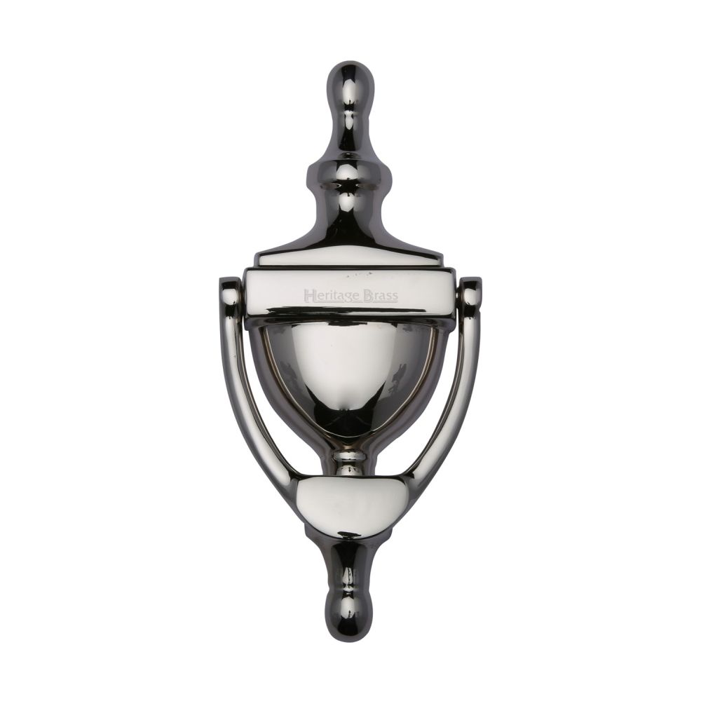 This is an image of a Heritage Brass - Urn Knocker 6" Polished Nickel Finish, v910-152-pnf that is available to order from T.H Wiggans Ironmongery in Kendal.