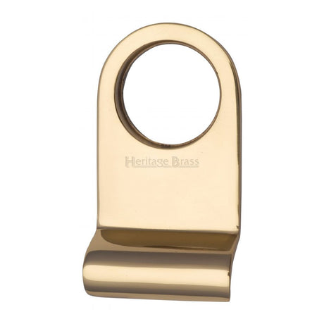 This is an image of a Heritage Brass - Round Cylinder Pull Polished Brass Finish, v930-pb that is available to order from T.H Wiggans Ironmongery in Kendal.