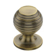 This is an image of a Heritage Brass - Cabinet Knob Beehive Design 32mm Antique Brass Finish, v976-32-at that is available to order from T.H Wiggans Ironmongery in Kendal.