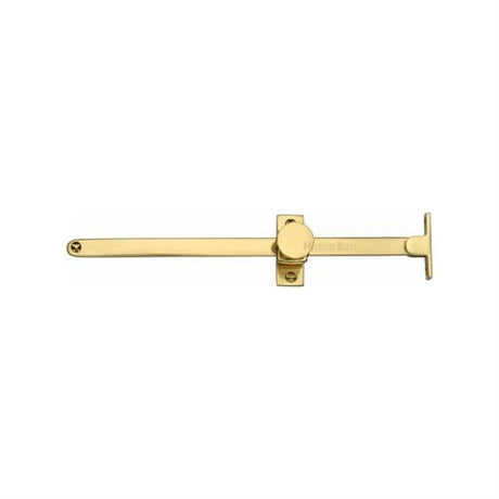 This is an image of a Heritage Brass - Casement Stay Sliding Design 10" Unlacquered Brass Finish, v991-10-ulb that is available to order from T.H Wiggans Ironmongery in Kendal.