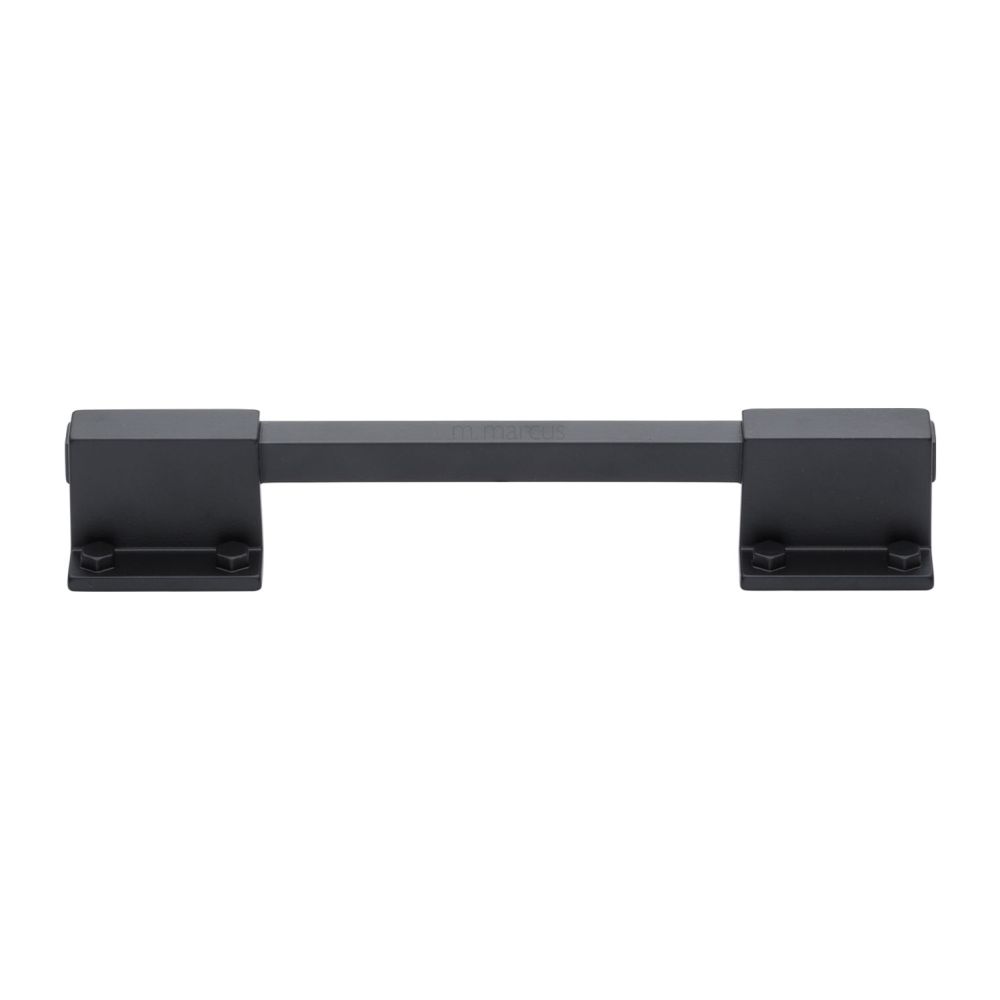 This is an image of a M.Marcus - Railway Kitchen Cabinet Pull Handle Black Matt Finish, vf077-128192-bl that is available to order from T.H Wiggans Ironmongery in Kendal.