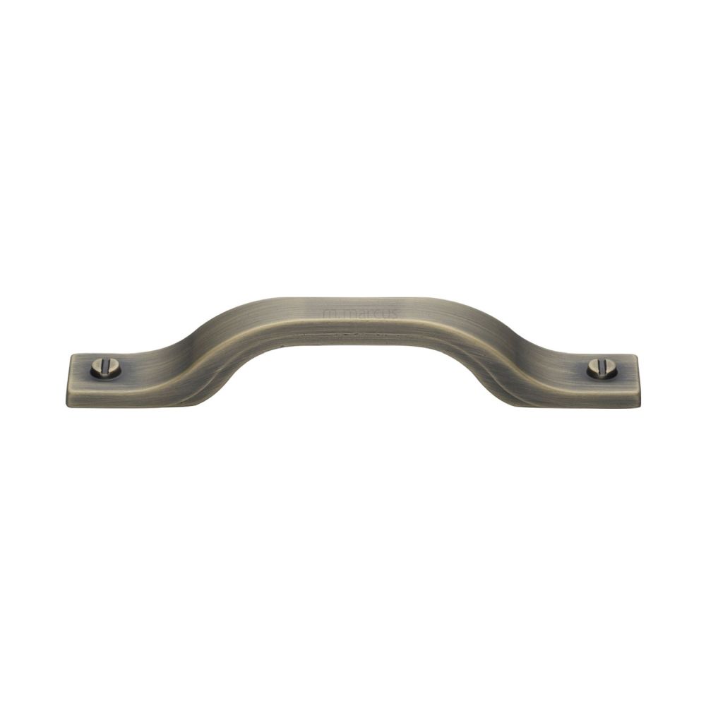This is an image of a M.Marcus - Bureau Kitchen Cabinet Pull Handle Distressed Brass Finish, vf078-128160-db that is available to order from T.H Wiggans Ironmongery in Kendal.