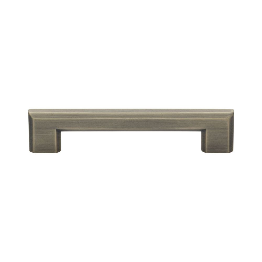 This is an image of a M.Marcus - Binary Kitchen Cabinet Pull Handle Distressed Brass Finish, vf086-128-db that is available to order from T.H Wiggans Ironmongery in Kendal.