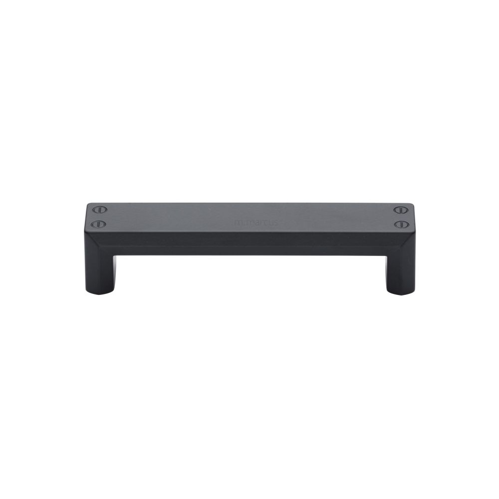 This is an image of a M.Marcus - Cabin Kitchen Cabinet Pull Handle Black Matt Finish, vf087-128-blk that is available to order from T.H Wiggans Ironmongery in Kendal.
