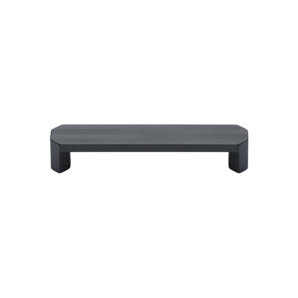 This is an image of a M.Marcus - Canyon Kitchen Cabinet Pull Handle Black Matt Finish, vf088-128-blk that is available to order from T.H Wiggans Ironmongery in Kendal.