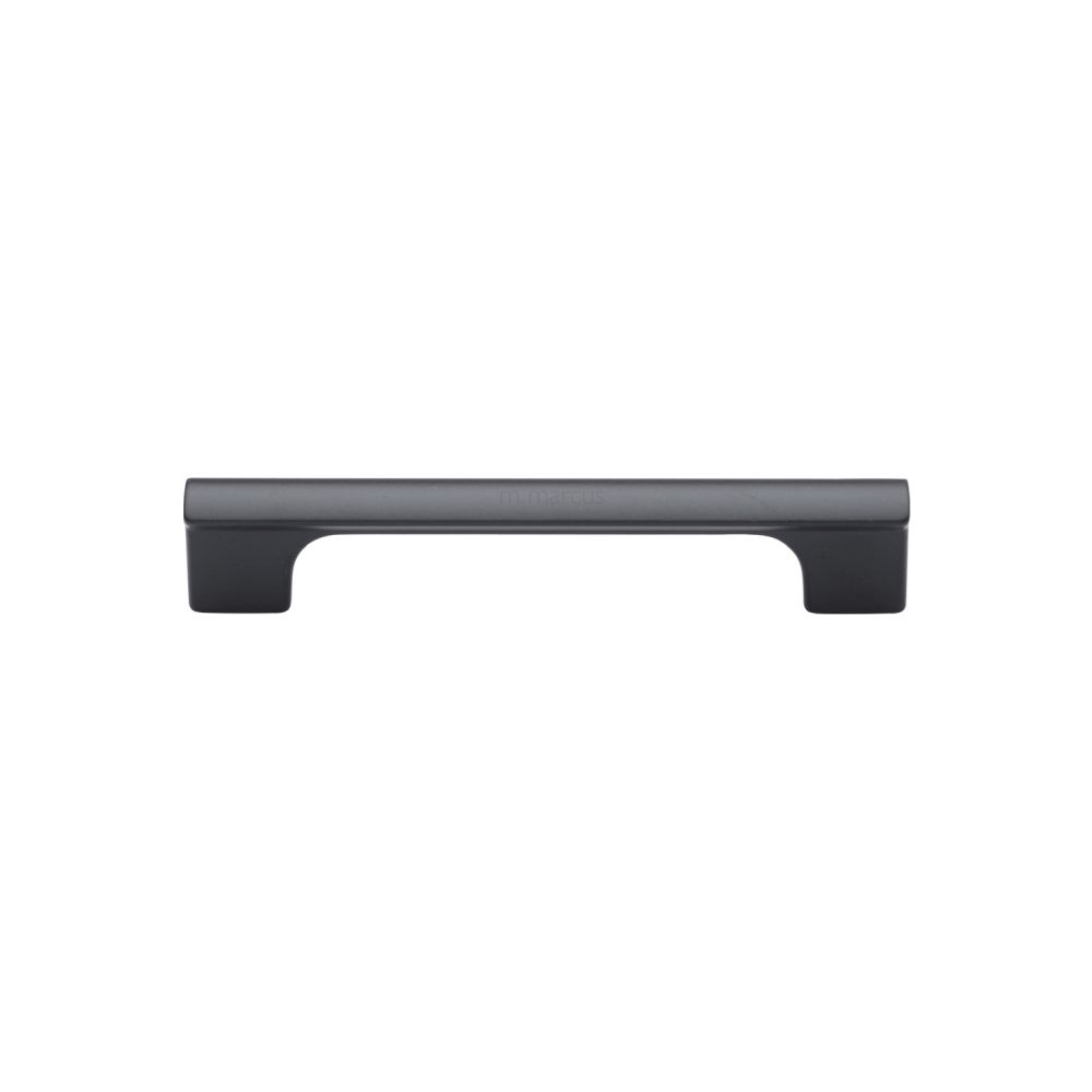 This is an image of a M.Marcus - Vault Pull Handle 128mm Black Matt Finish, vf102-128-blk that is available to order from T.H Wiggans Ironmongery in Kendal.