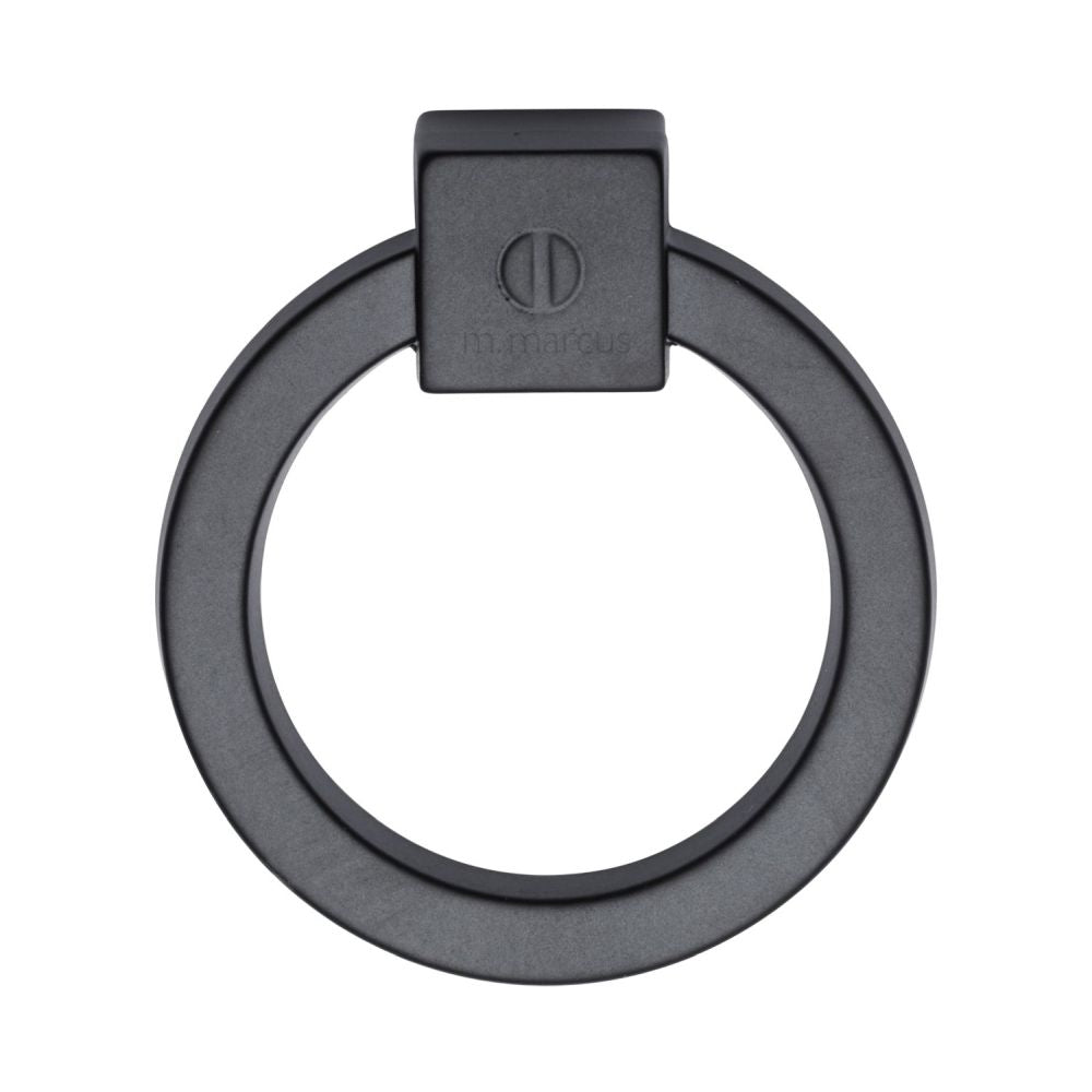 This is an image of a M.Marcus - Ring Cabinet Pull Black Matt Finish, vf163-60-blk that is available to order from T.H Wiggans Ironmongery in Kendal.