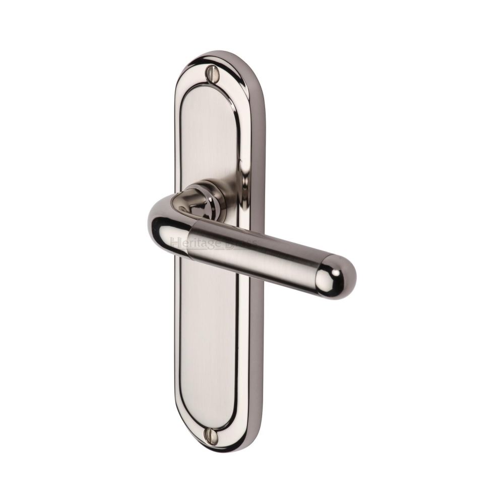 This is an image of a Heritage Brass - Door Handle Lever Latch Vienna Design Mercury Finish, vie3310-mc that is available to order from T.H Wiggans Ironmongery in Kendal.