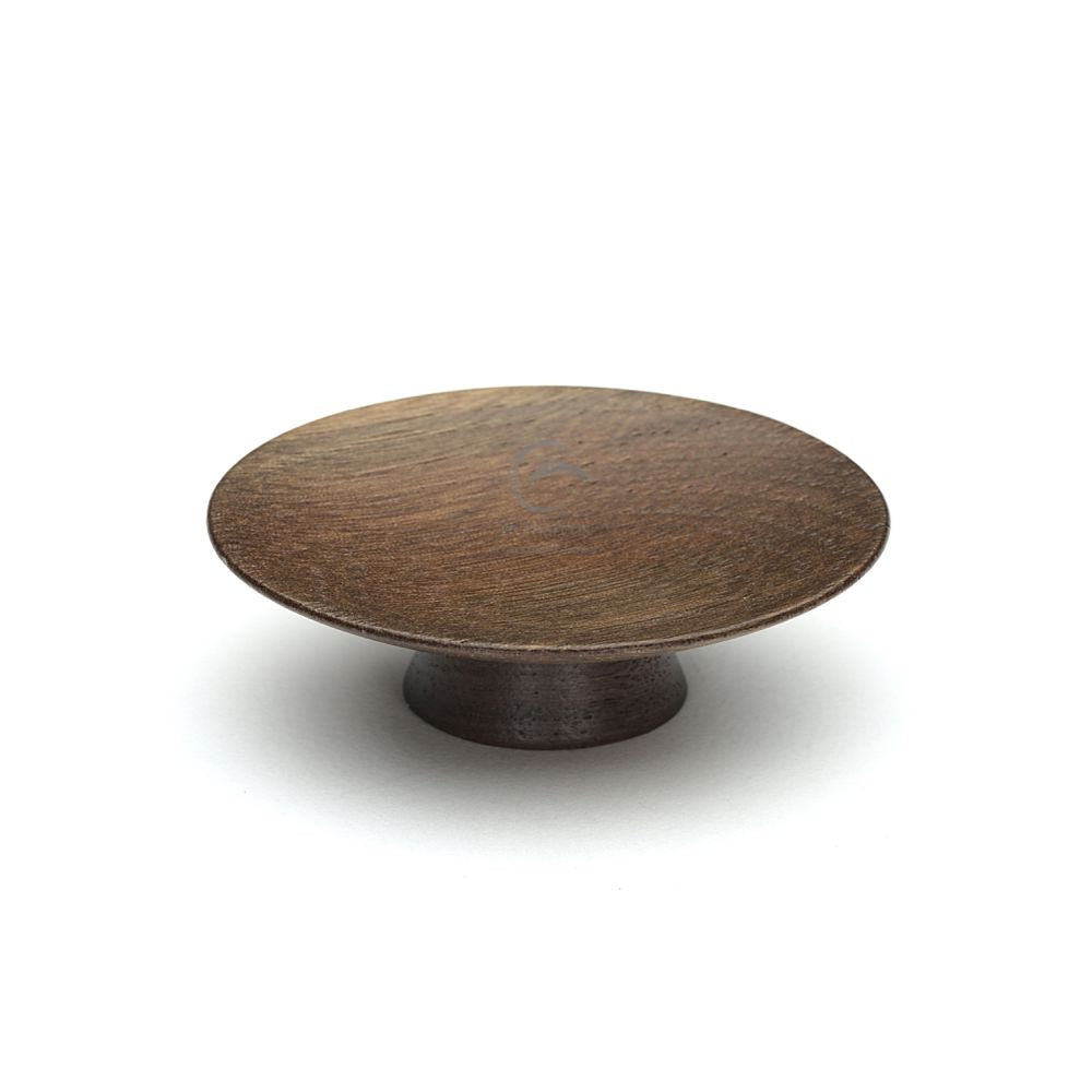 This is an image of a M.Marcus - Wooden Cabinet Knob Convex Design 50mm Walnut Finish, w4343-50-wal that is available to order from T.H Wiggans Ironmongery in Kendal.