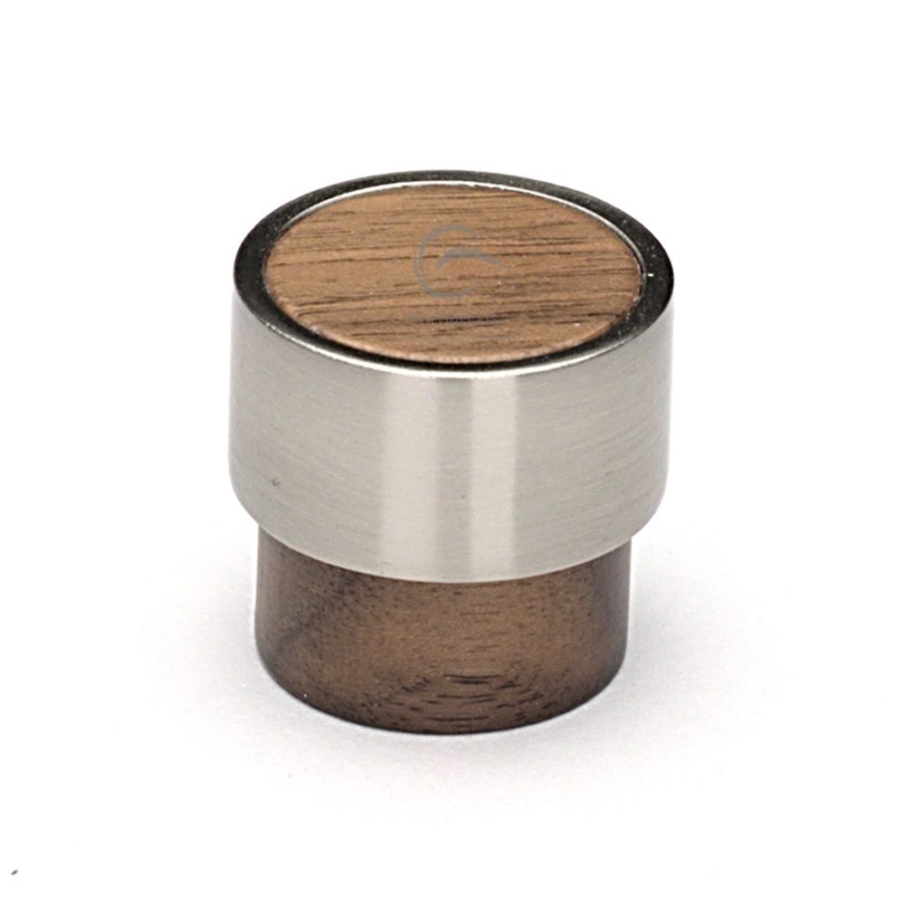 This is an image of a M.Marcus - Wooden Cabinet Knob Radio Design 26mm Walnut Finish, w4370-26-wal that is available to order from T.H Wiggans Ironmongery in Kendal.