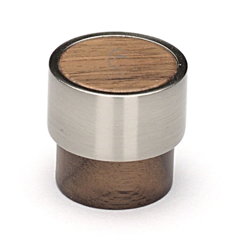 This is an image of a M.Marcus - Wooden Cabinet Knob Radio Design 49mm Walnut Finish, w4370-49-wal that is available to order from T.H Wiggans Ironmongery in Kendal.