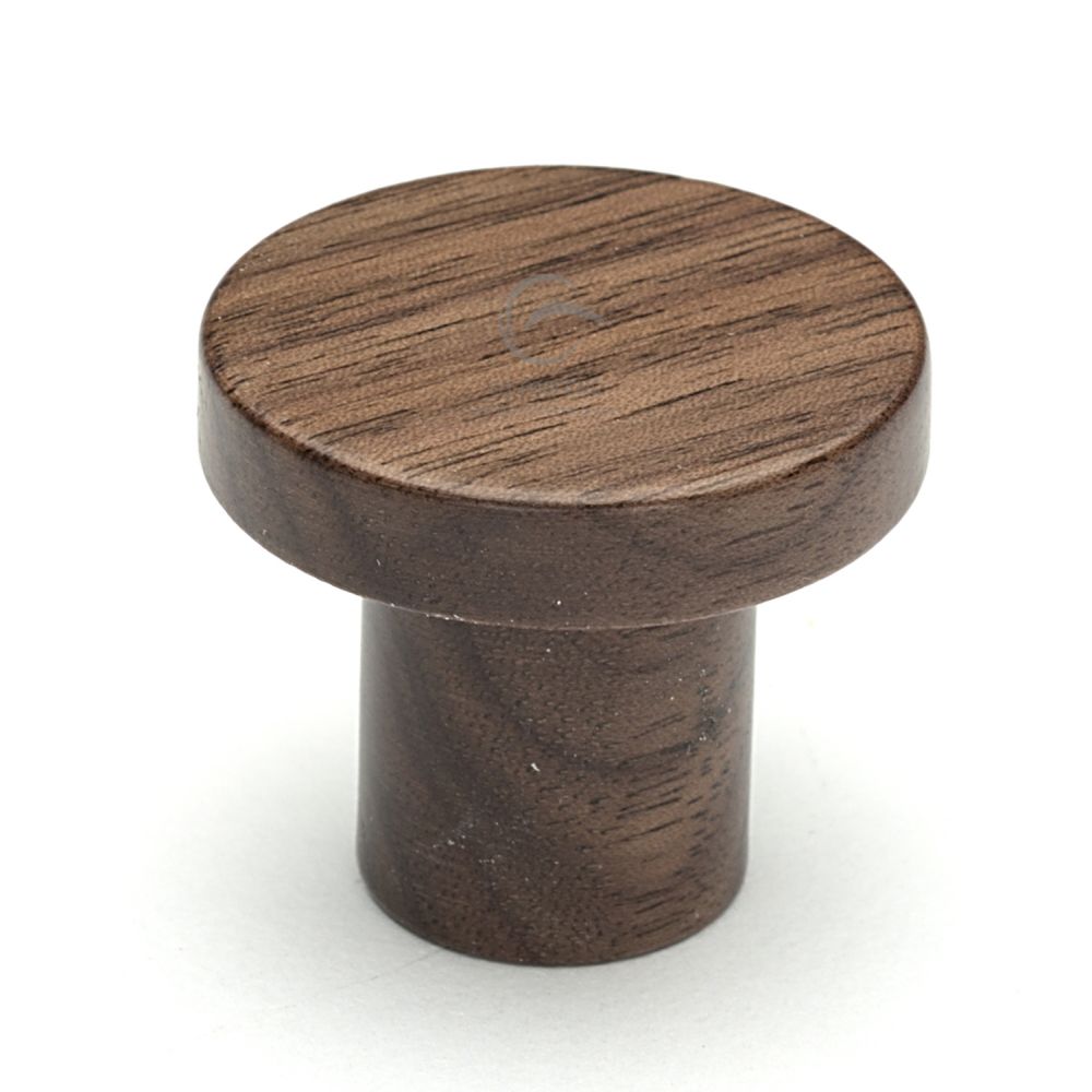 This is an image of a M.Marcus - Wooden Cabinet Knob Round Circum Design 48mm Walnut Finish, w4470-48-wal that is available to order from T.H Wiggans Ironmongery in Kendal.