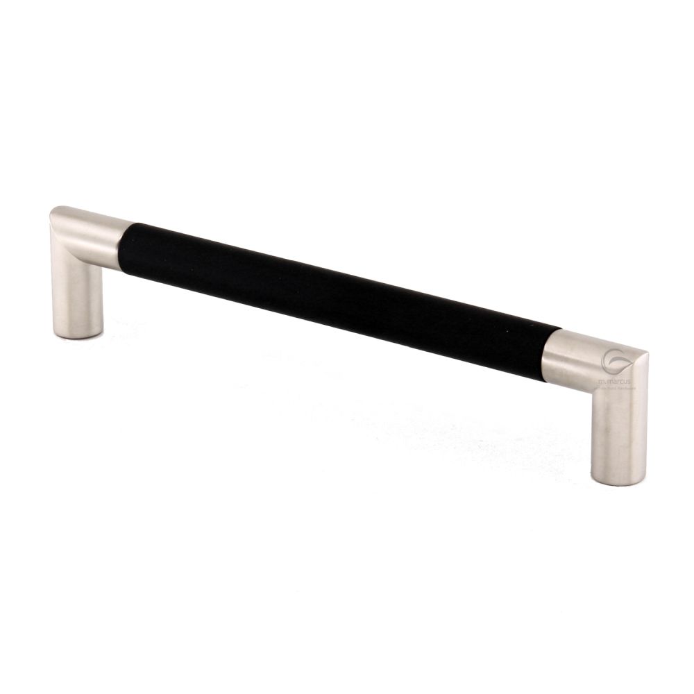 This is an image of a M.Marcus - Wooden Cabinet Pull Handle Angle Design 192mm Black Beech Finish, w7623-192-ash that is available to order from T.H Wiggans Ironmongery in Kendal.