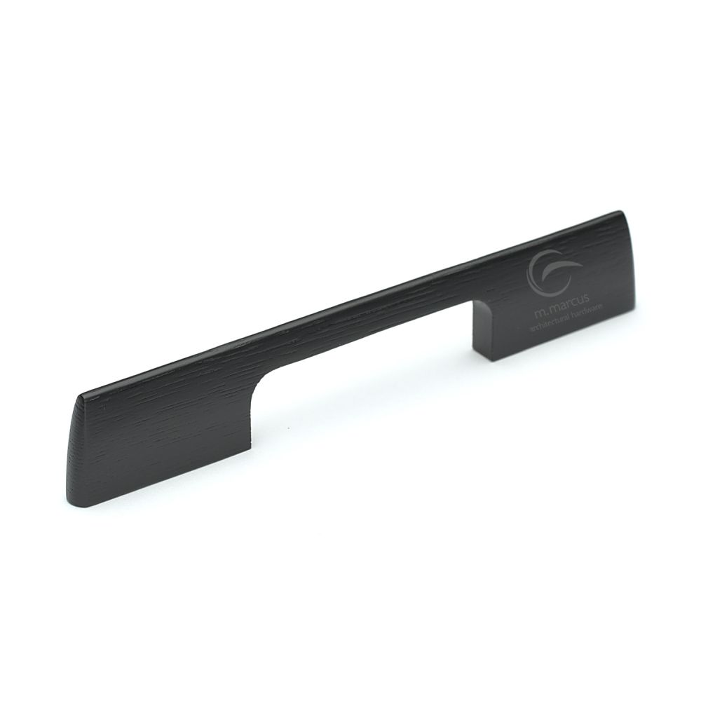 This is an image of a M.Marcus - Wooden Cabinet Pull Handle Slim Aero Design 160mm Black Ash Finish, w7791-160-ash that is available to order from T.H Wiggans Ironmongery in Kendal.